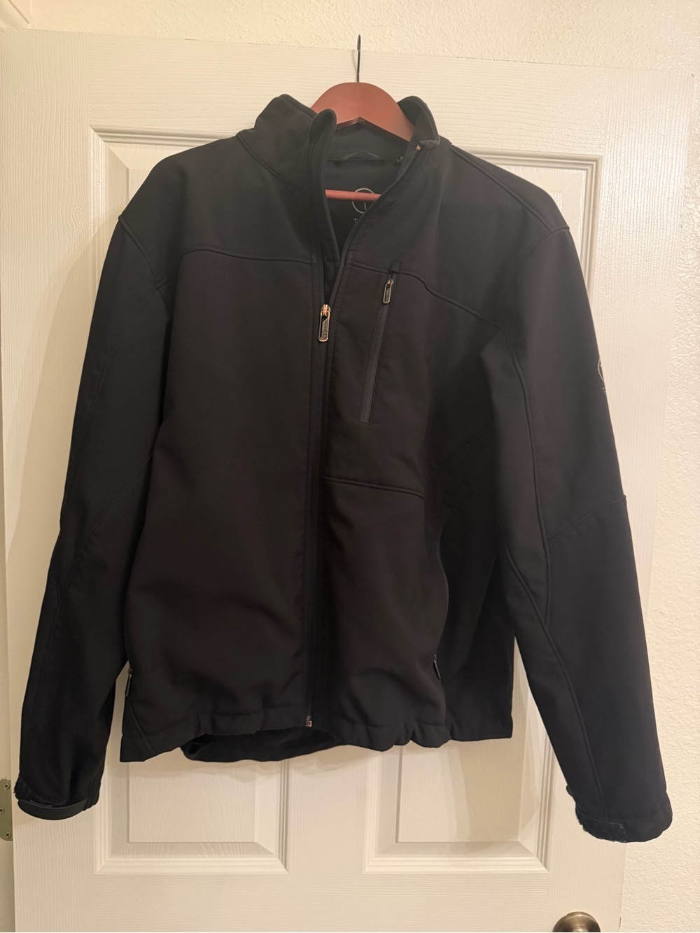 Tumi T-Tech Mens Black Softshell Full Zip Fleece Lined Jacket Large